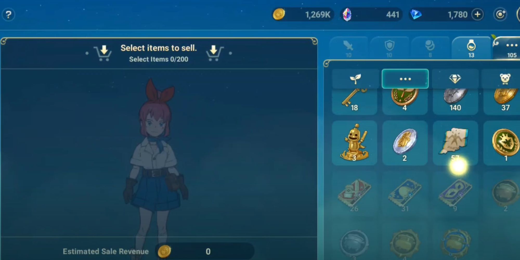 Ni No Kuni Cross World Player Selling Item Menu