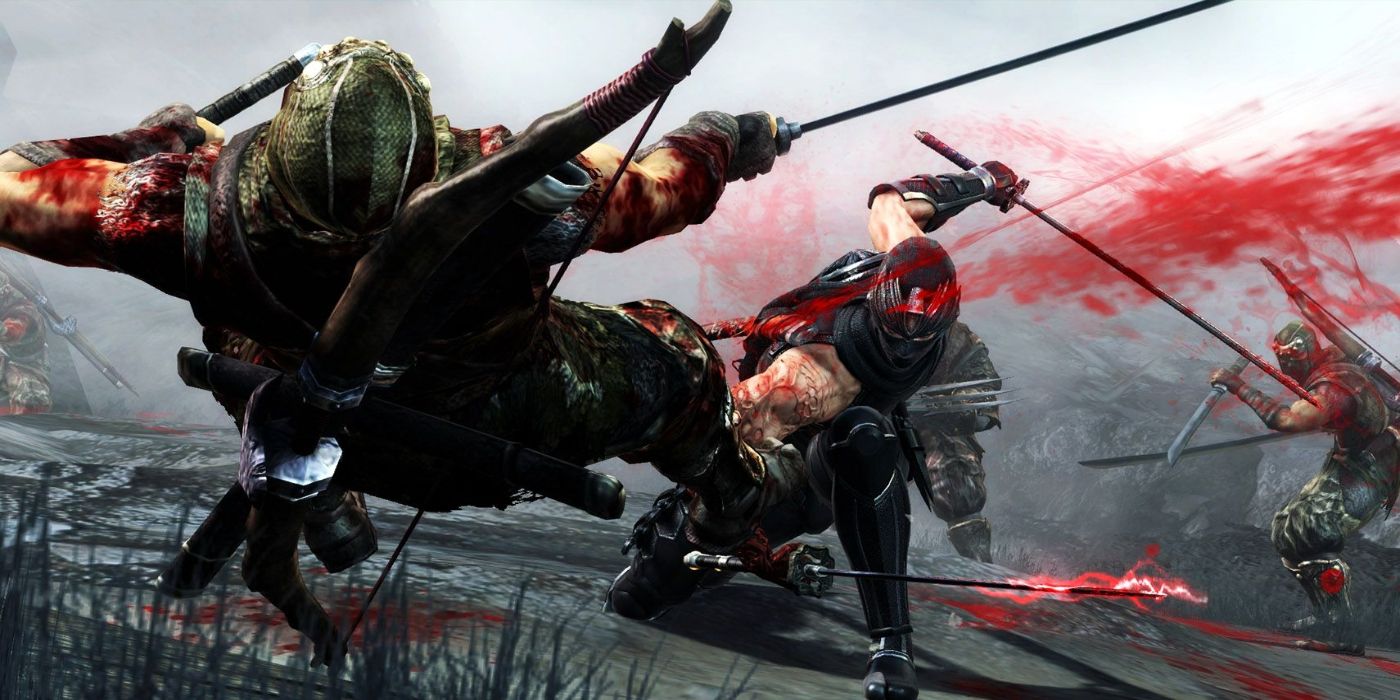 Ninja Gaiden 3 Ryu killing an enemy with Dragon Sword