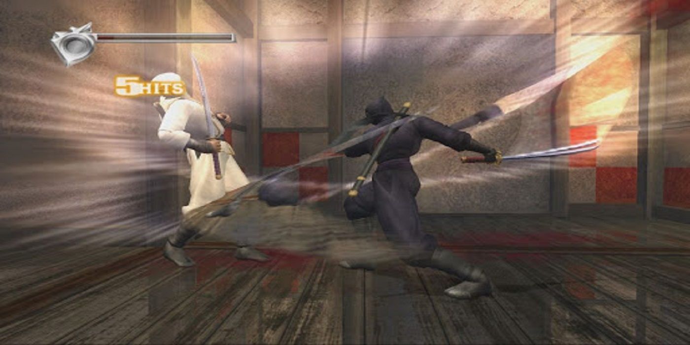 Ninja Gaiden Ryu Hayabusa attacking a white ninja