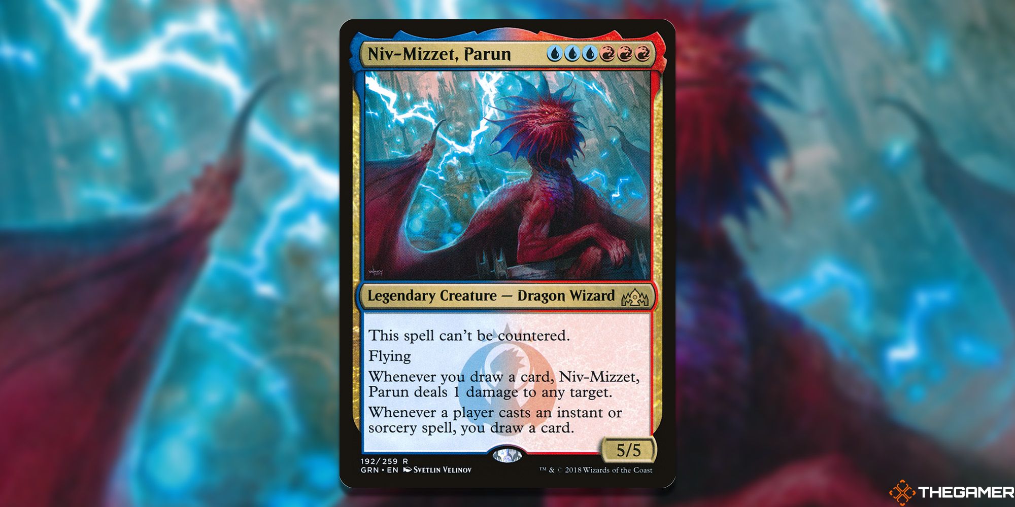 Image of the Niv-Mizzet, Parun card in Magic: The Gathering, with art by Svetlin Velinov