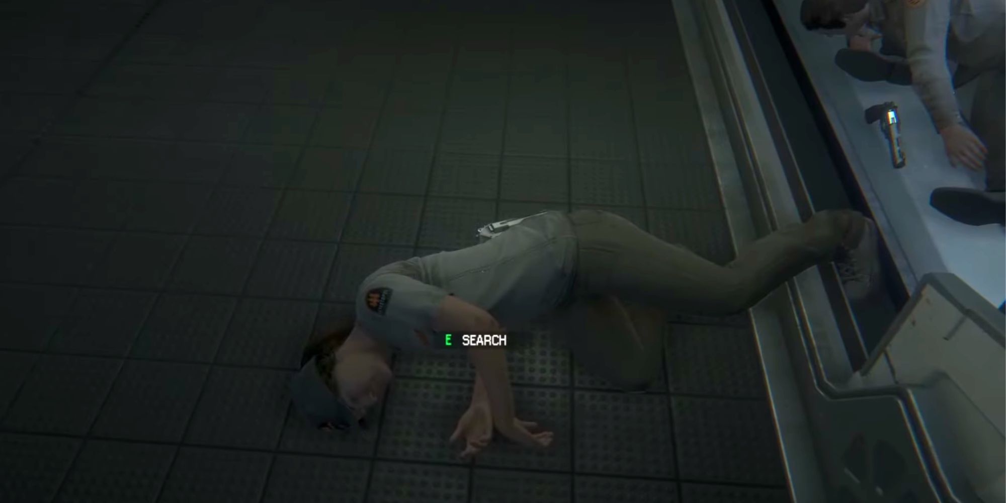 prompt to loot a dead body in alien isolation
