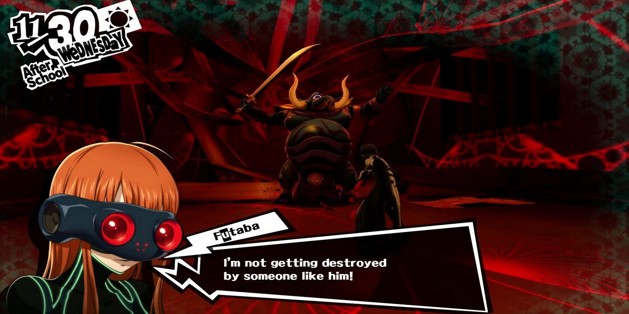 Persona 5 Futaba Sakura in Mementos fighting her uncle Isshiki