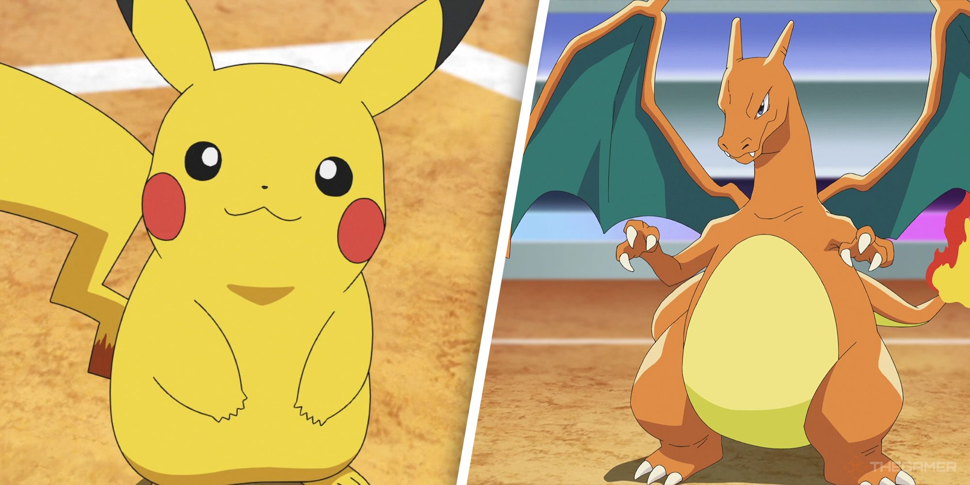 Pikachu and Charizard from the Pokemon anime series