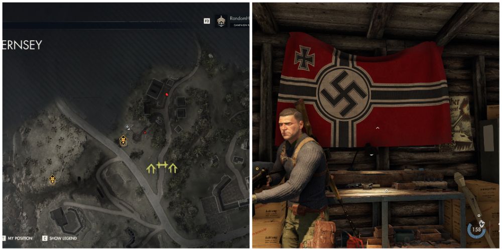 A Map Showing The Location Of The Pistol Workbench In Sniper Elite 5 Mission Five
