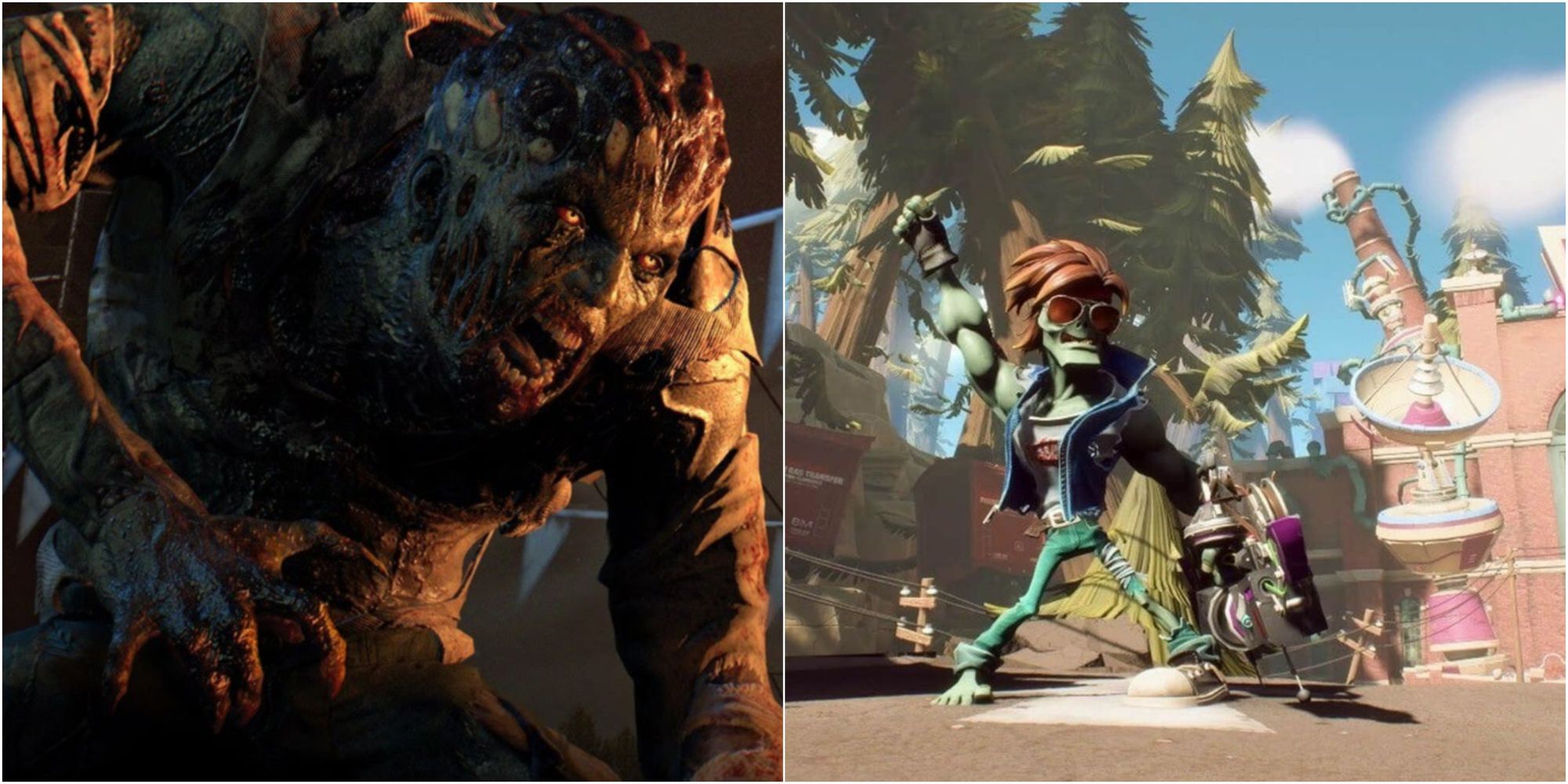 Playable Zombies Featured Split Image Dying Light and Plants Vs Zombies