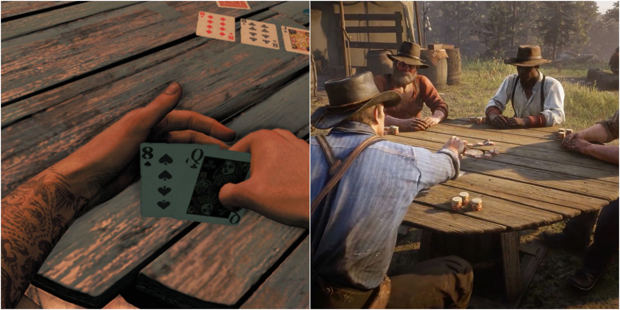 Poker Mini-Games Featured Split Image Far Cry 3 and Red Dead Redemption 2