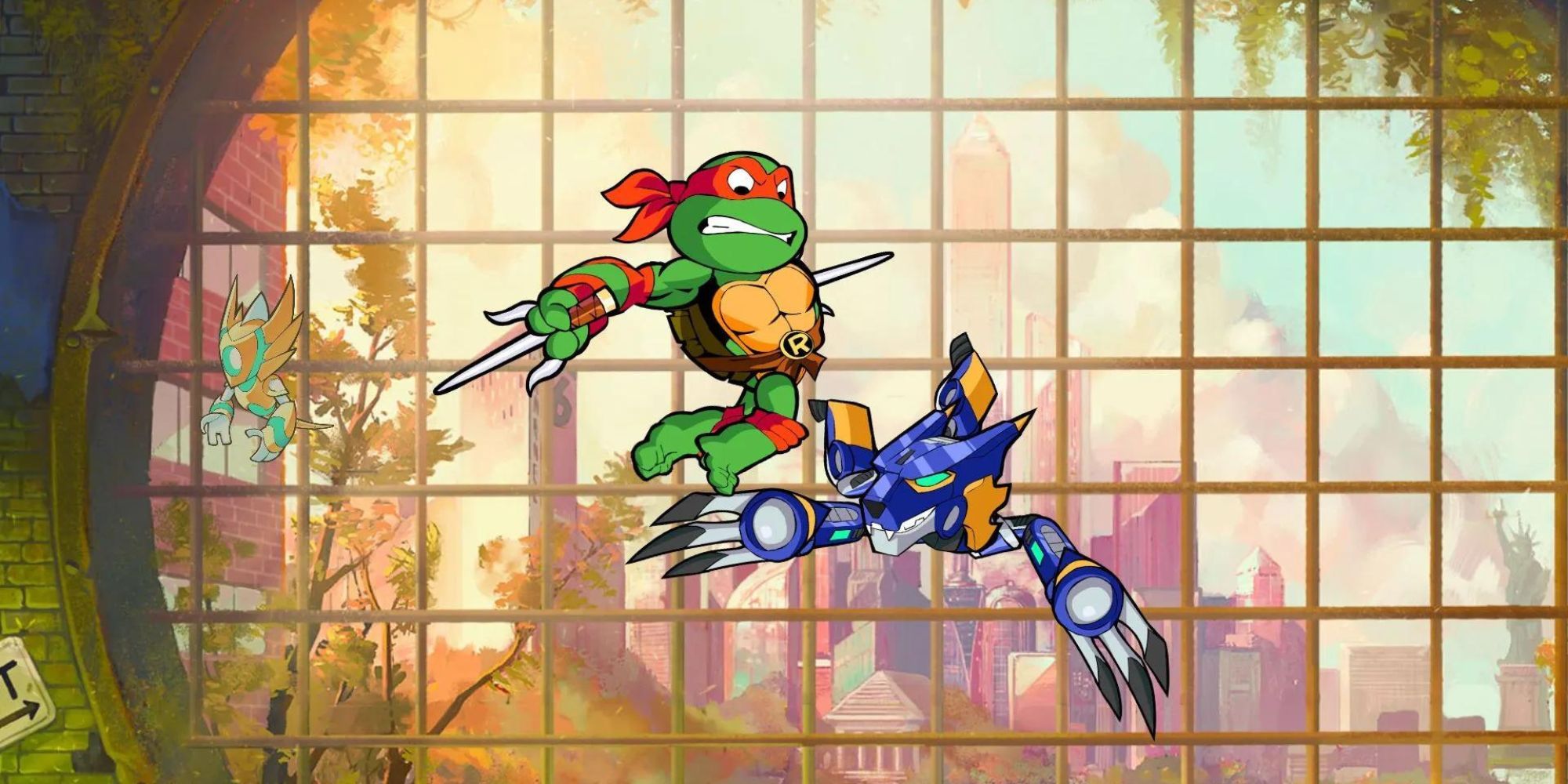 Raphael strikes down an opponent in Brawlhalla