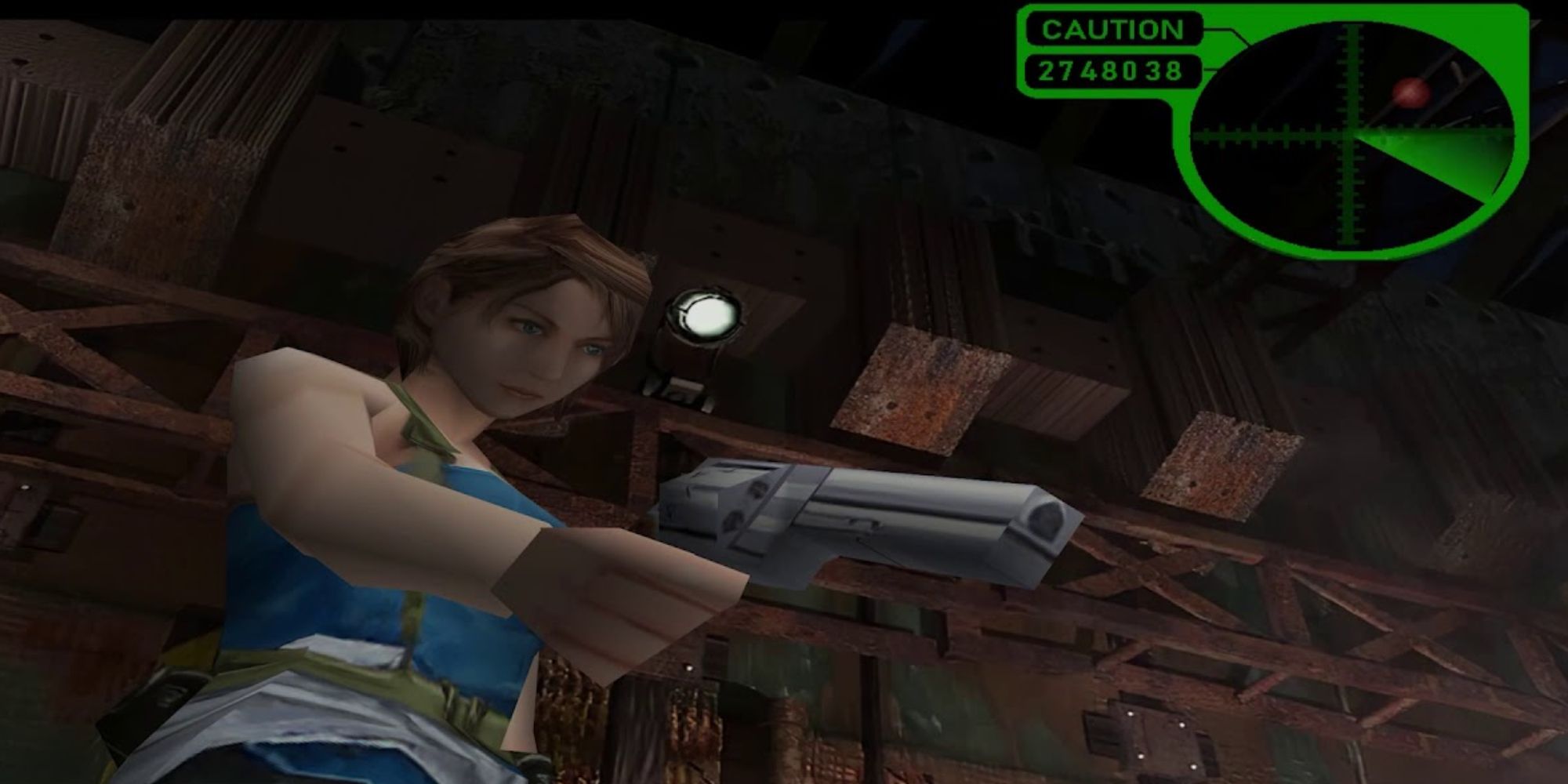 Resident Evil 3 Screenshot of Jill holding magnum ready to Kill Nemesis