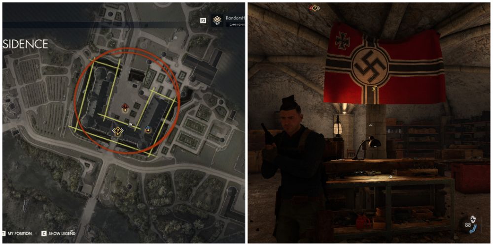 Image Showing The Map Location Of The Second Rifle Workbench In Sniper Elite 5
