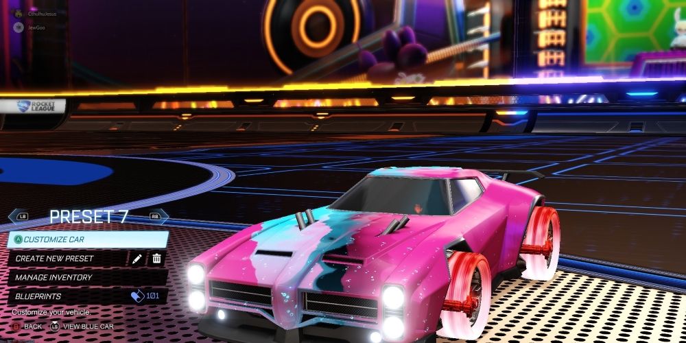 Rocket League character custom car