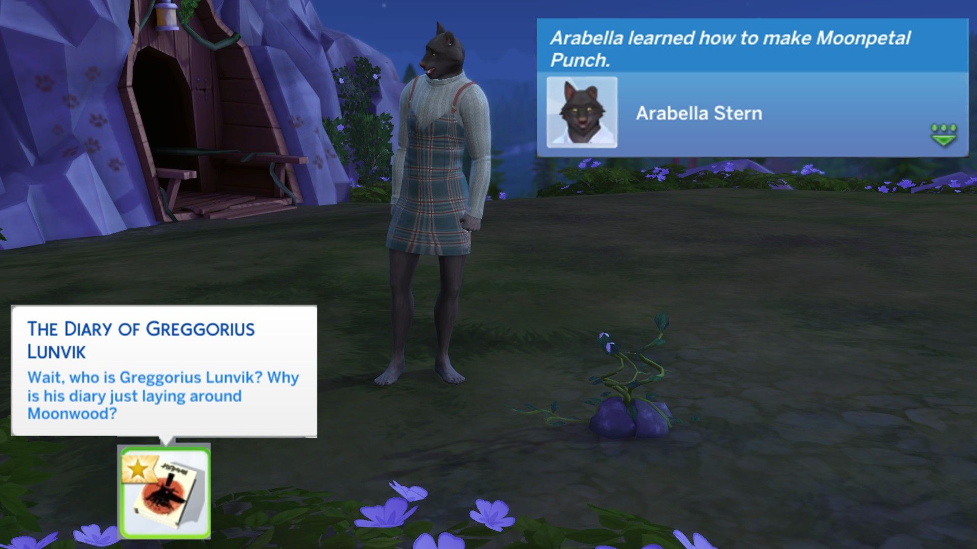 Exploring howling point and finding the Moonflower in The Sims 4 Werewolves