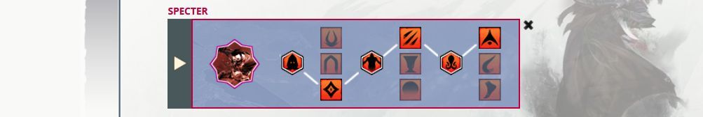A screenshot from Guild Wars 2 build editor showing the best Specter traits for the Specter open-world build. 