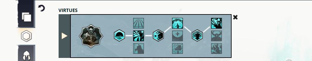 A screen shot of the best Virtue traits to select as a Willbender for open world in Guild Wars 2