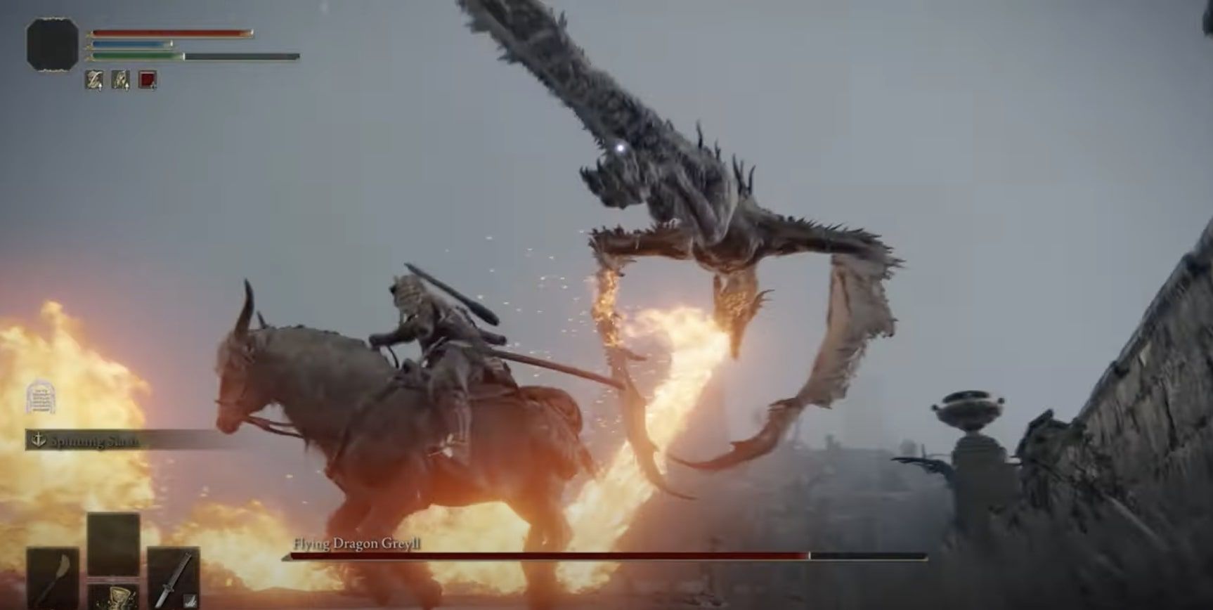 Elden Ring Dragon's basic fire breath attack