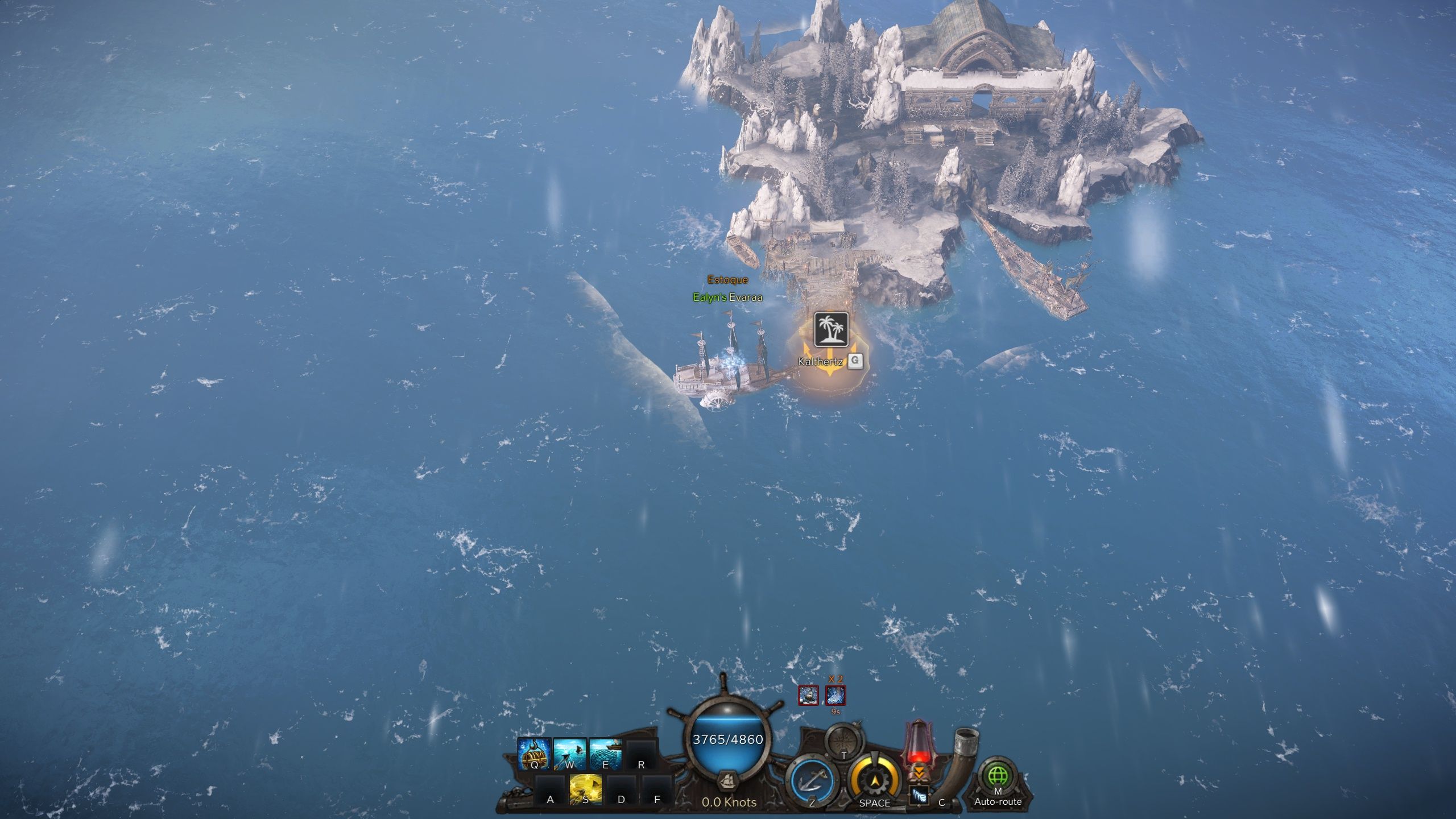 Lost Ark Kalthertz Island location on the open, Cold Snap seas