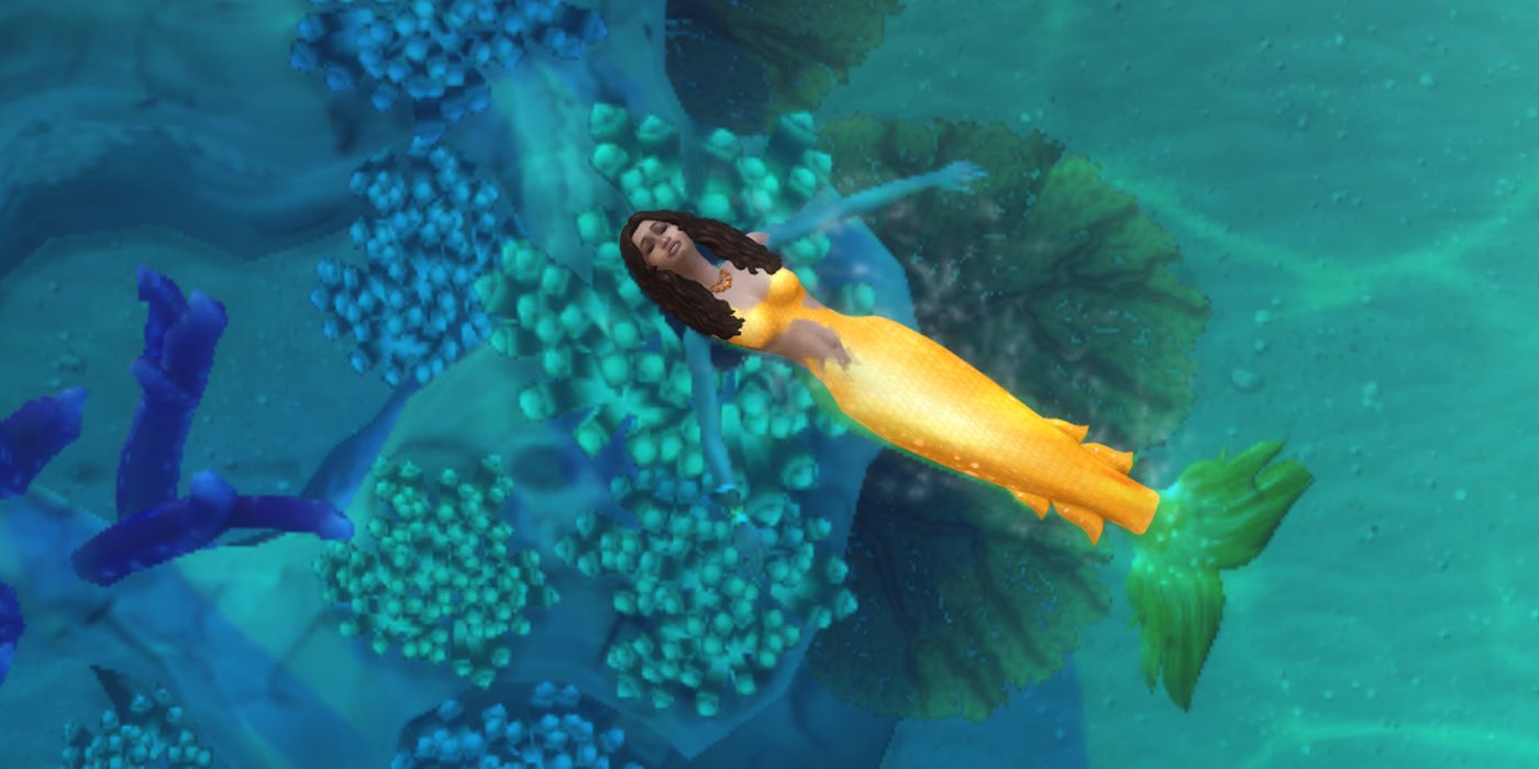 Sims 4 mermaid floating in the water