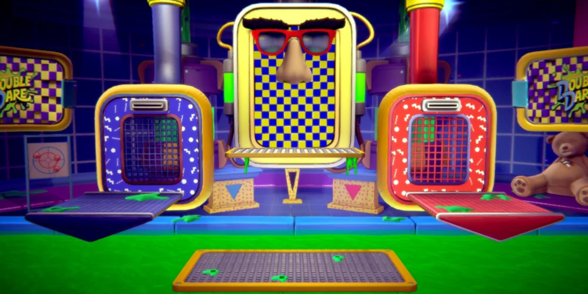 Slime Time platforms hover over a pool of slime