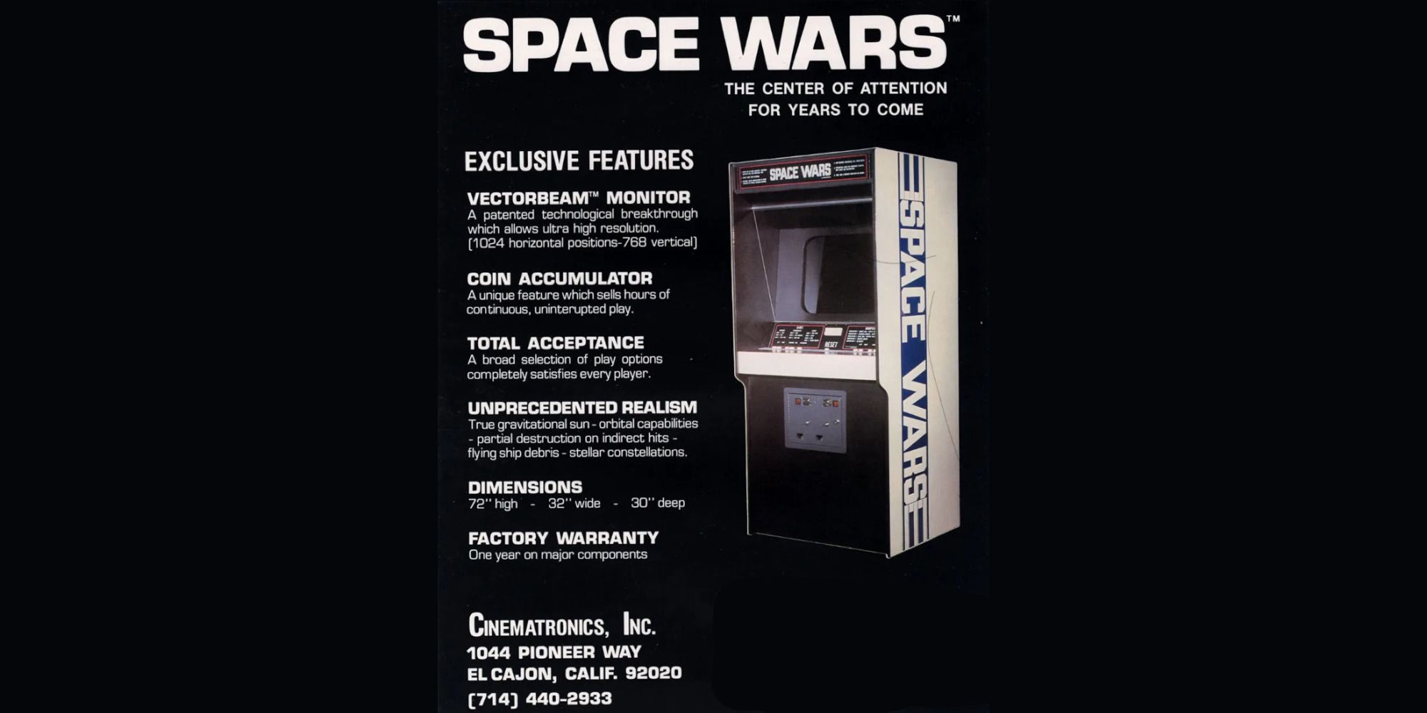 Space Wars Acade Cabinet