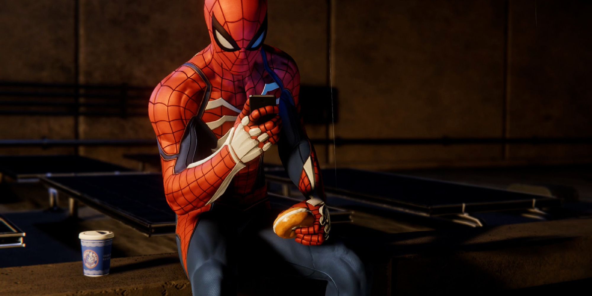 Spider-Man on the phone