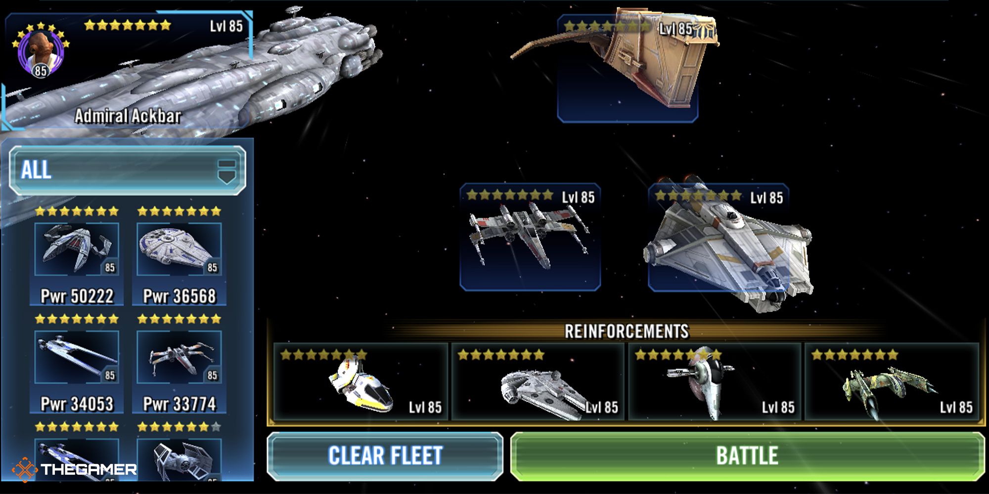 Star Wars Galaxy of Heroes - fleet