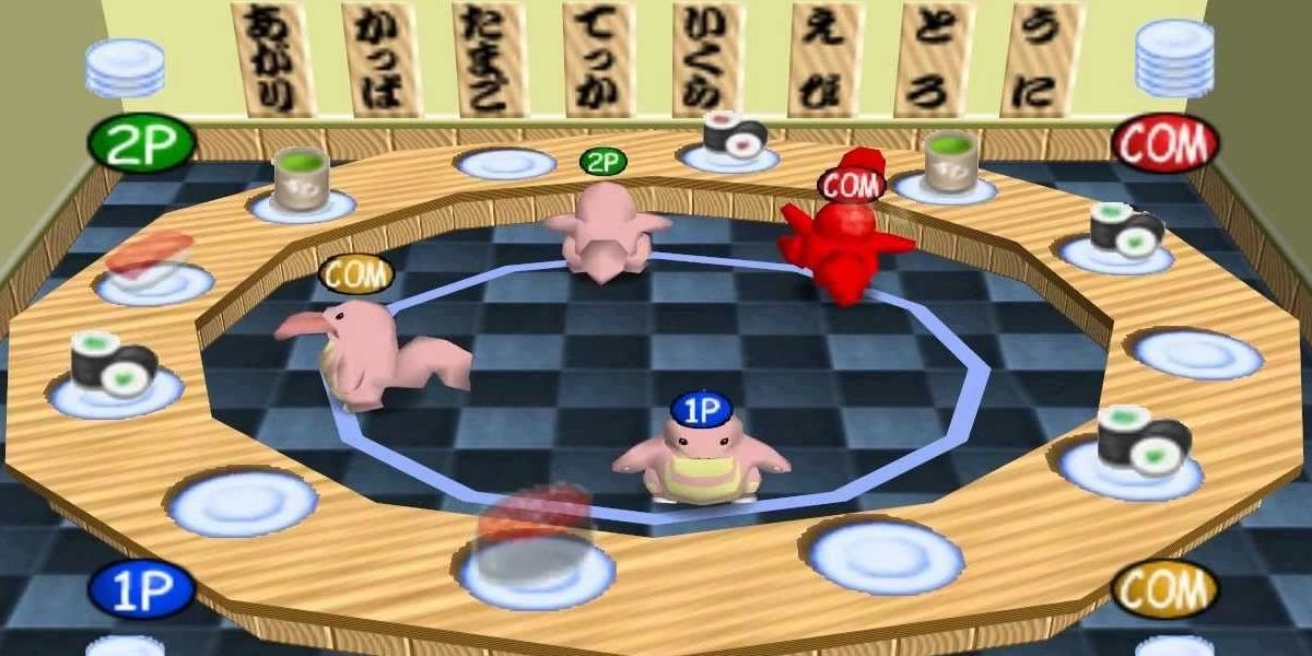 Pokemon Stadium Sushi-Go-Round Mini-Game With Lickitung.