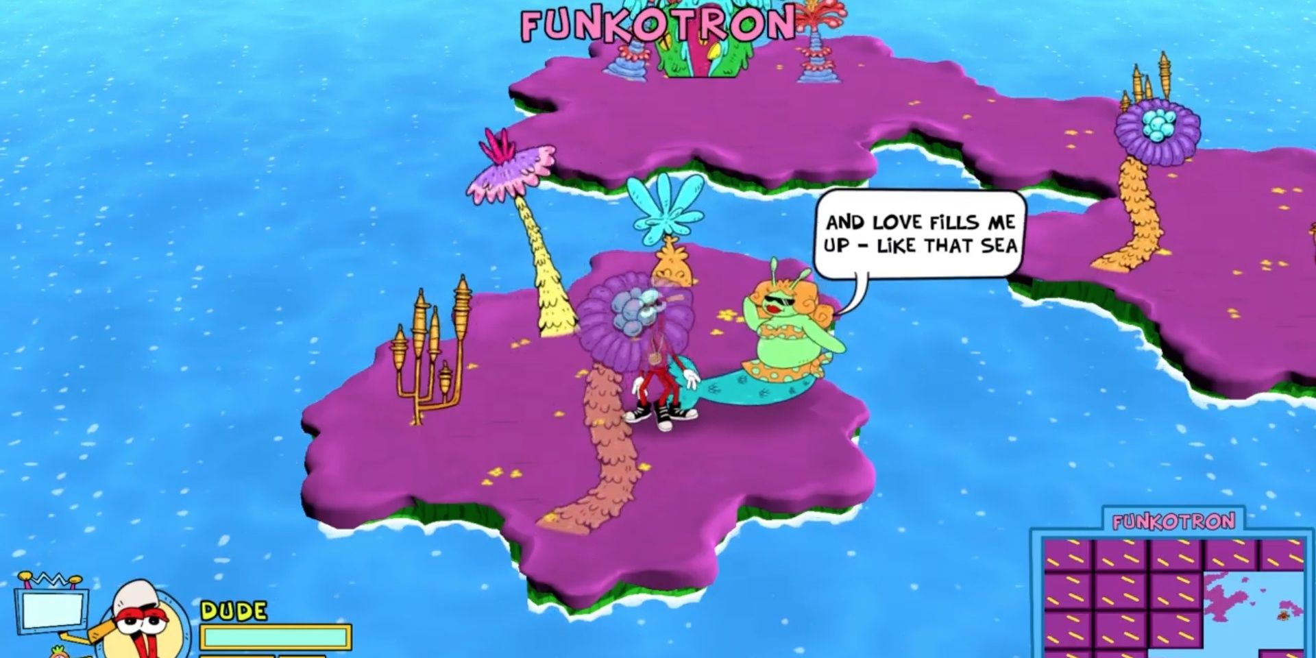 ToeJam greeting Trixie on Planet Funkotron