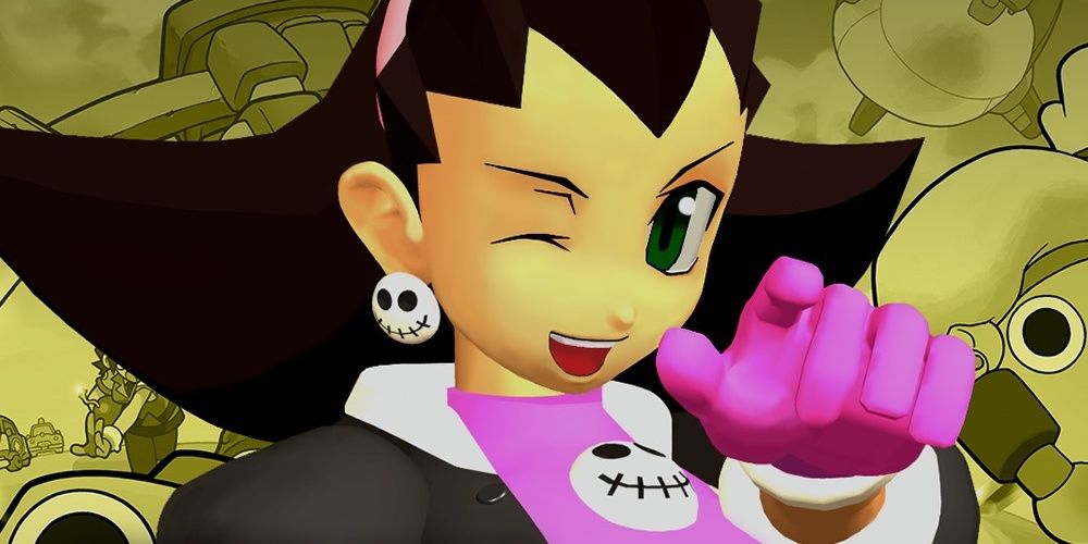 Close-up of Tron Bonne from The Misadventures of Tron Bonne game cover.
