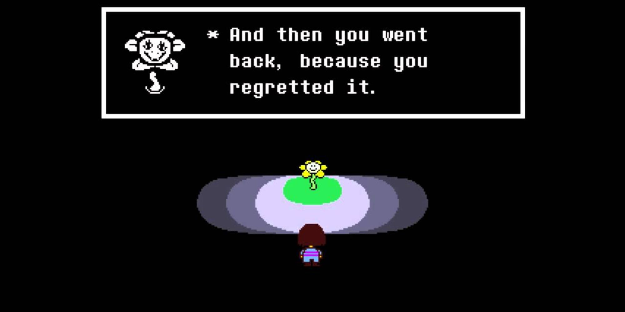 Undertale Screenshot Of Flowey Remembers Your Actions And Says You Regret It