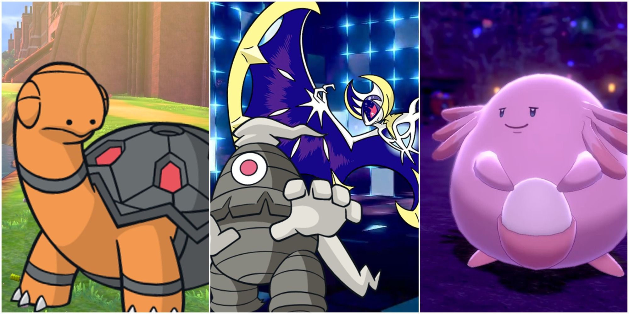 4 Pokemon: Torkoal, Dusclops, Lunala and Chansey 