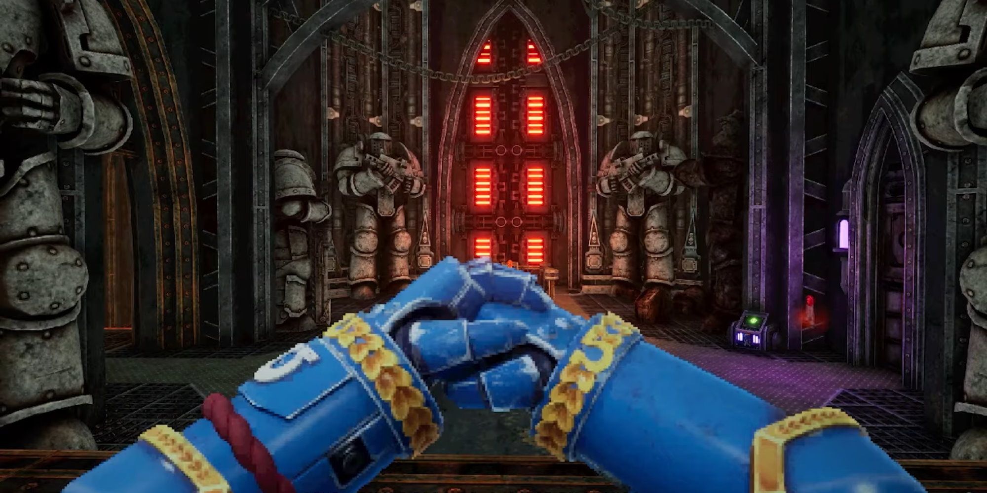 Player cracks their knuckles in Warhammer 40K Boltgun