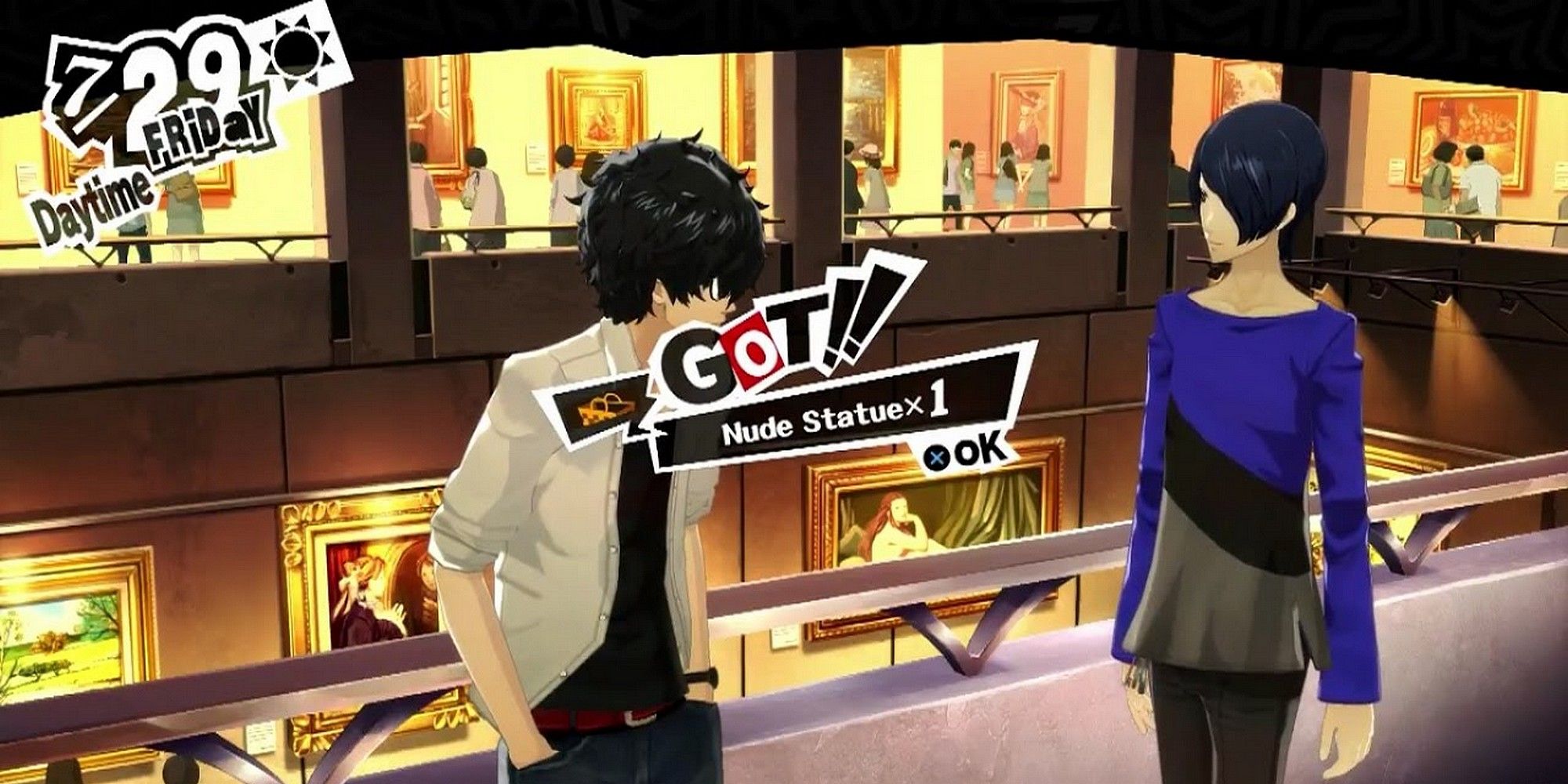 Yusuke and Joker hanging out to level confidant rank in Persona 5