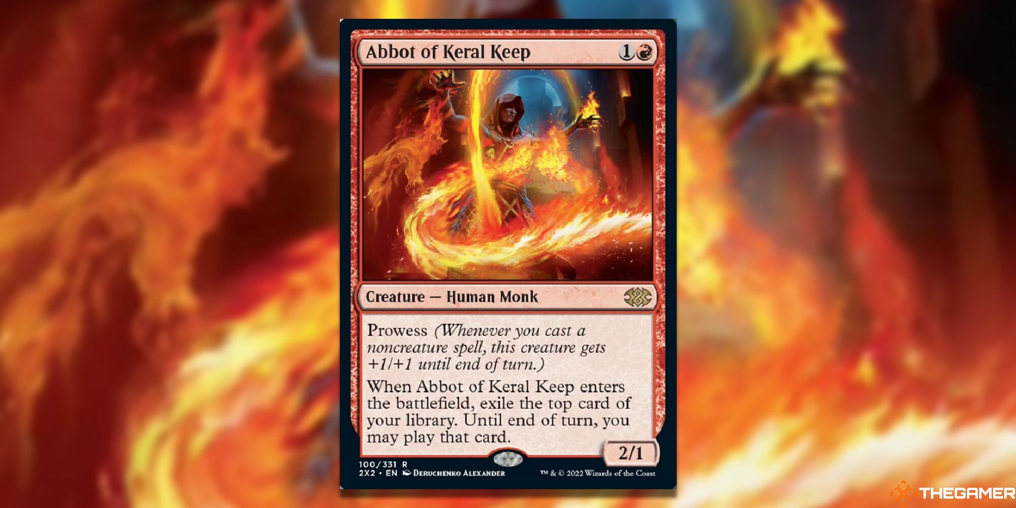 Magic: The Gathering Abbot of Keral Keep full card with background