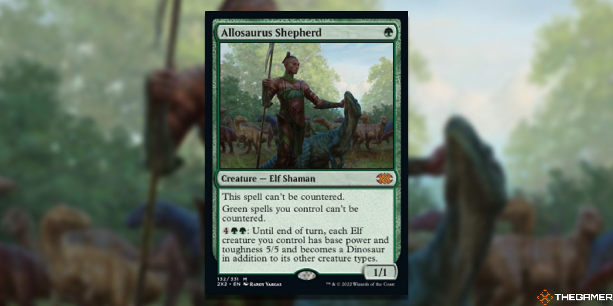 Magic: The Gathering Allosaurus Shepherd full card with background