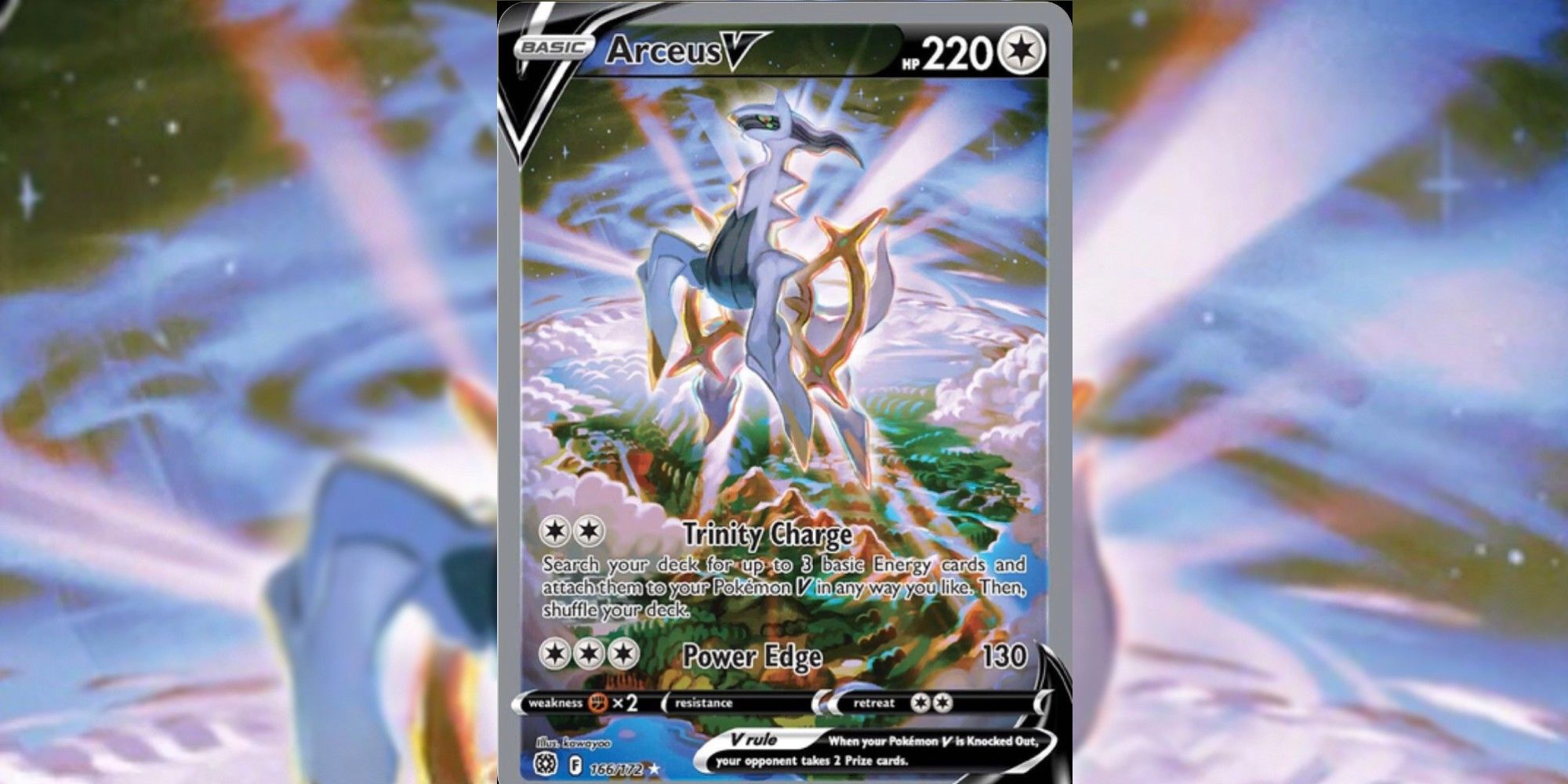 Arceus V card with blurred background