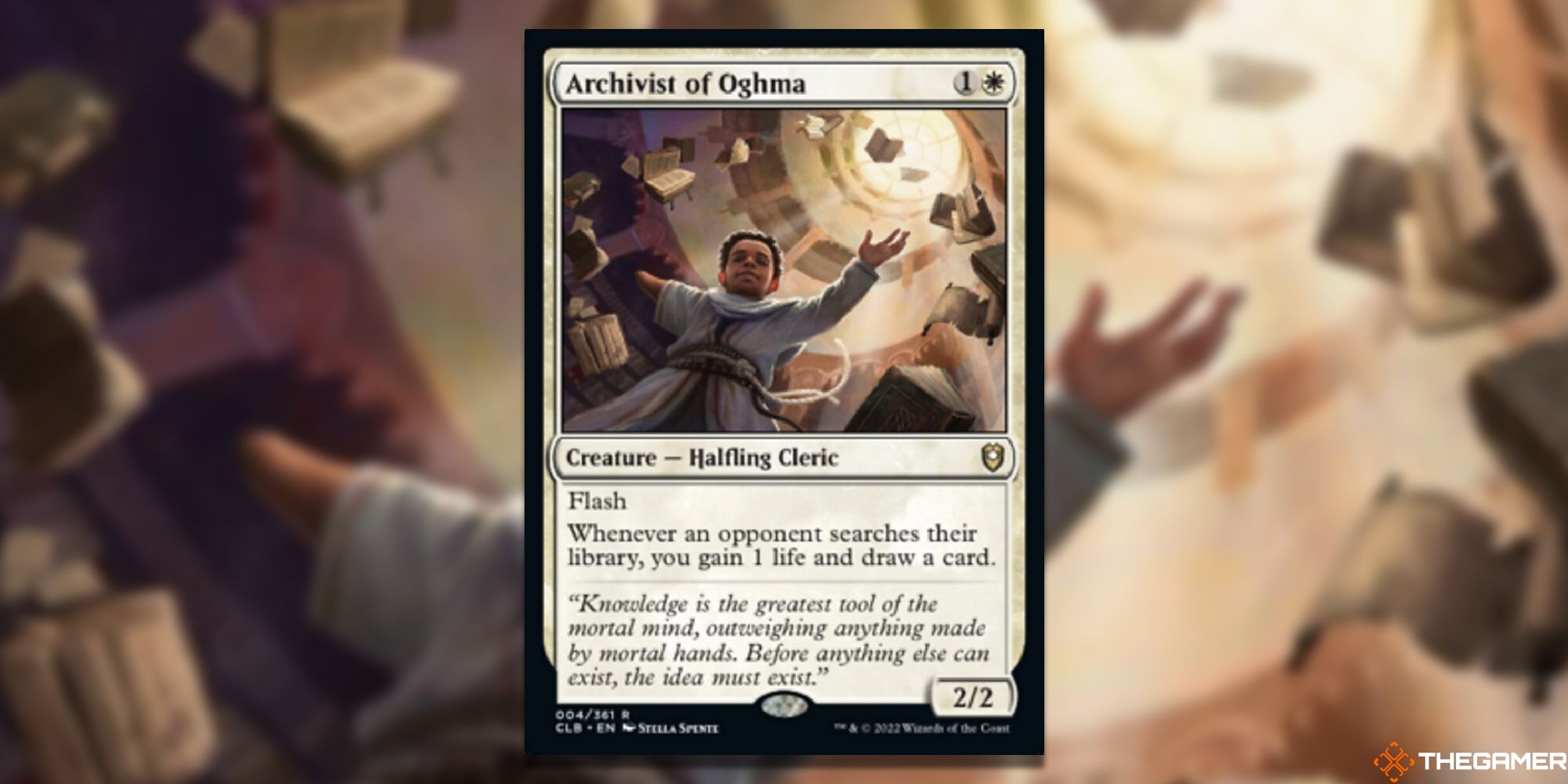 Magic: The Gathering Archivist of Oghma full card with background