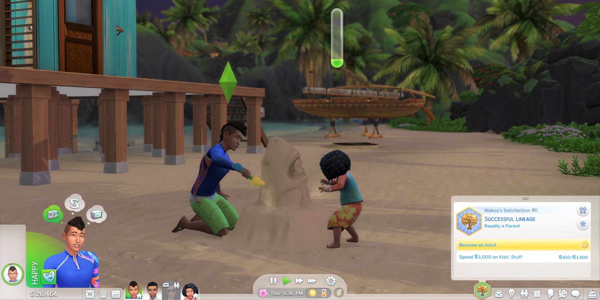 The Kealoha family plays in the sand in Sulani.
