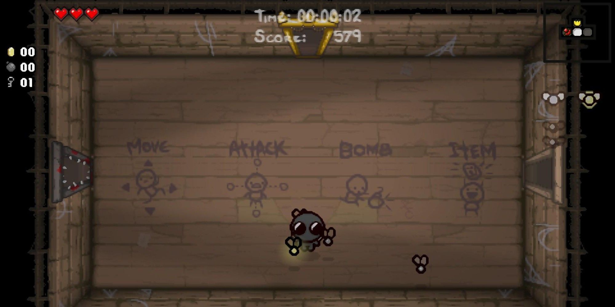 The Binding of Isaac Beelzebub Transformation in the starting room