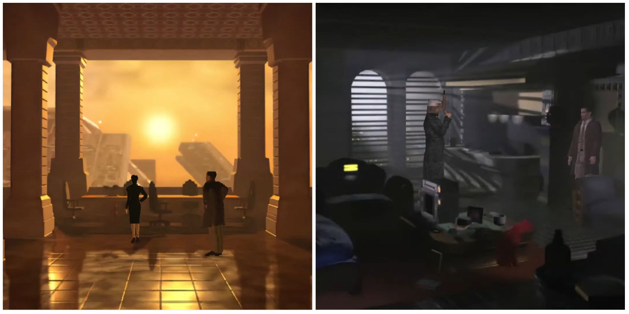 A collage showing gameplay in Blade Runner: Enhanced Edition