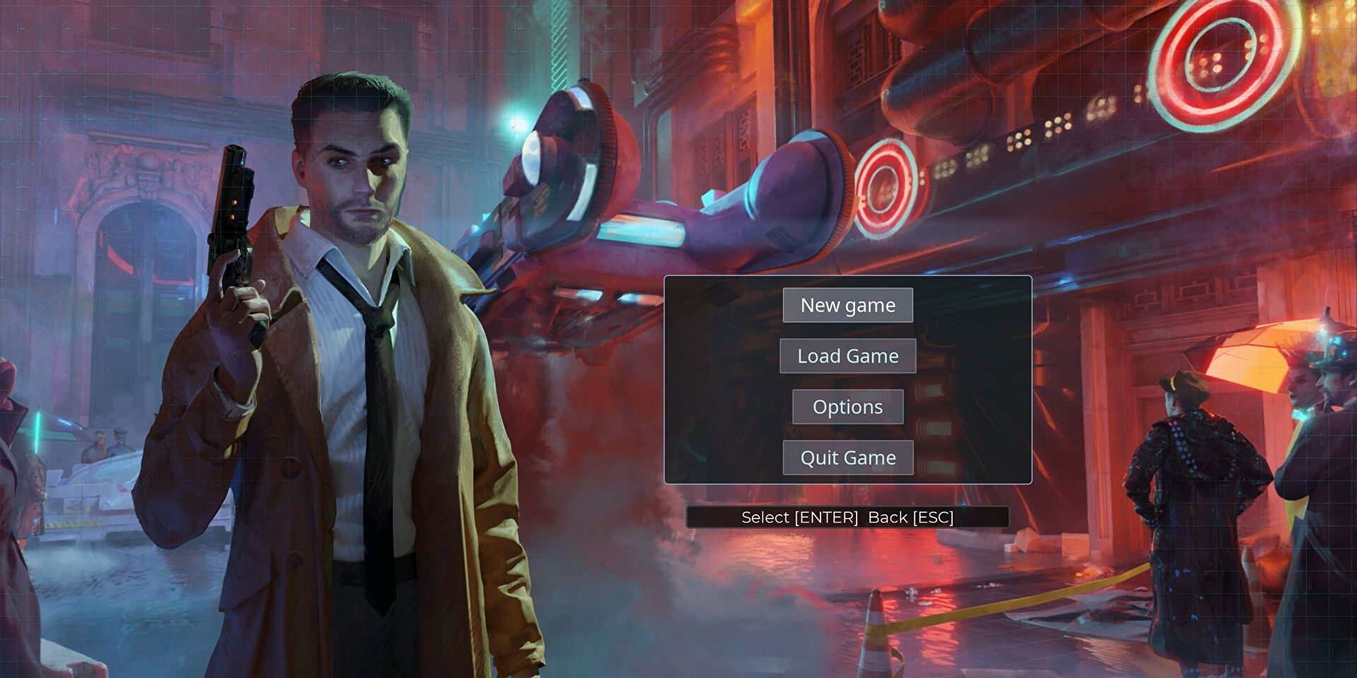 A screenshot showing the main menu in Blade Runner: Enhanced Edition