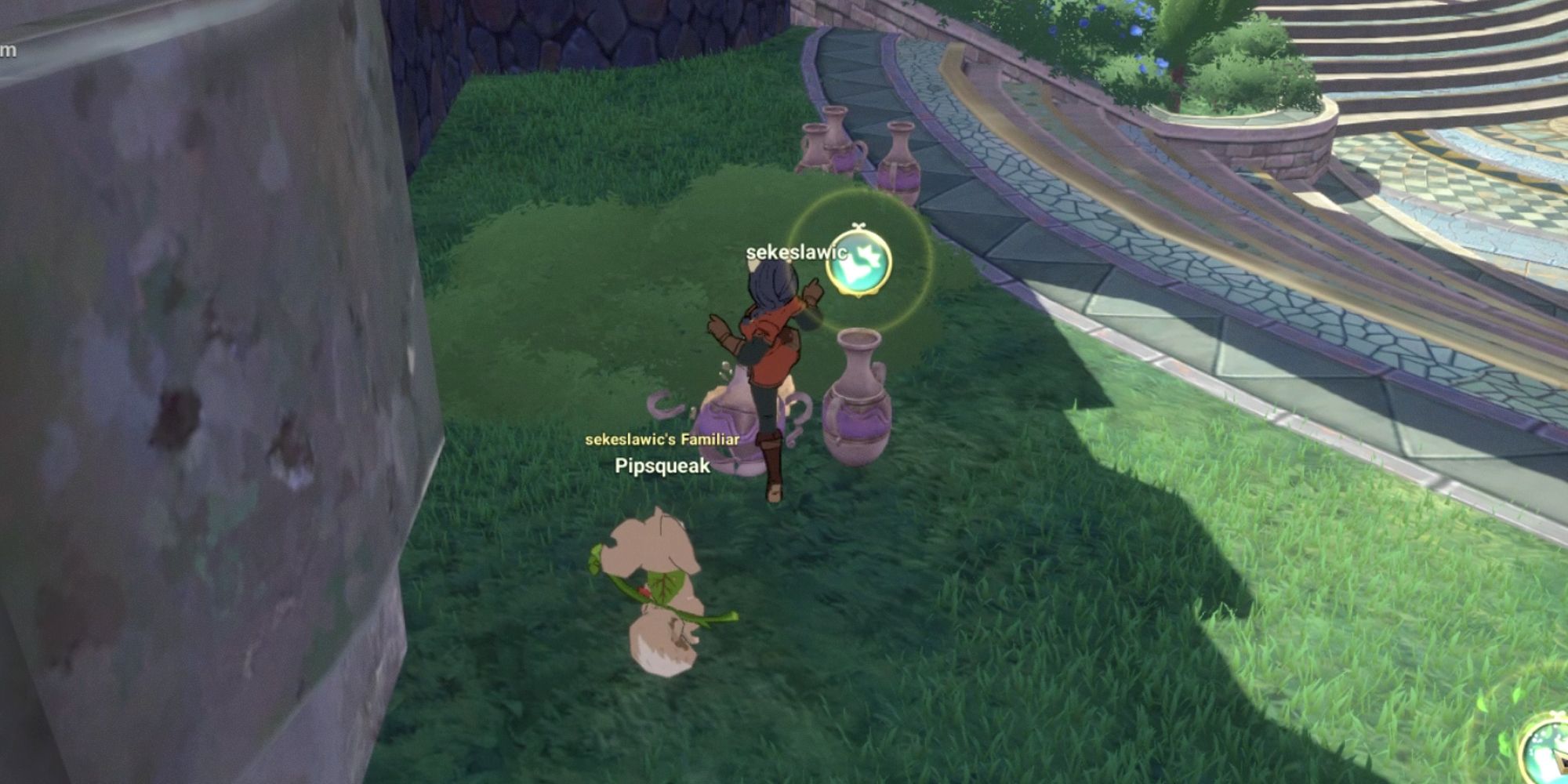 Ni No Kuni Cross Worlds protagonist kicking an urn.