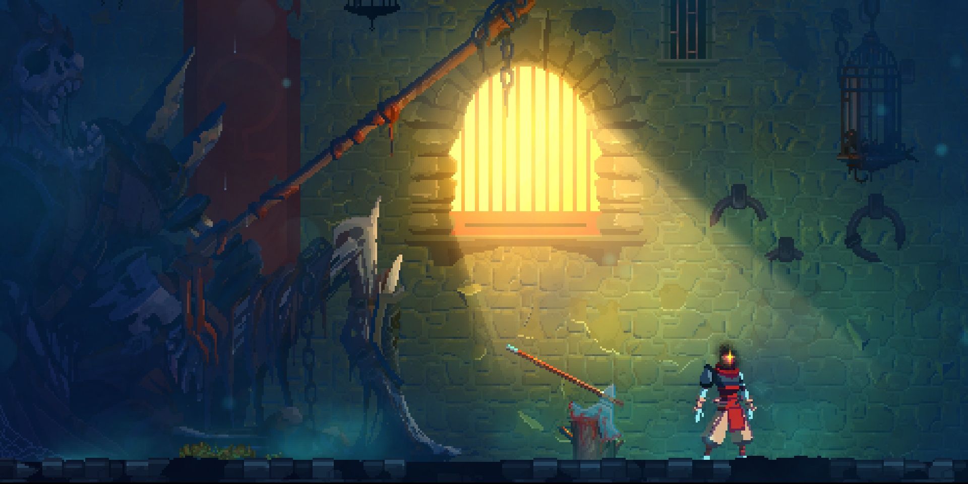 A screenshot showing gameplay in Dead Cells