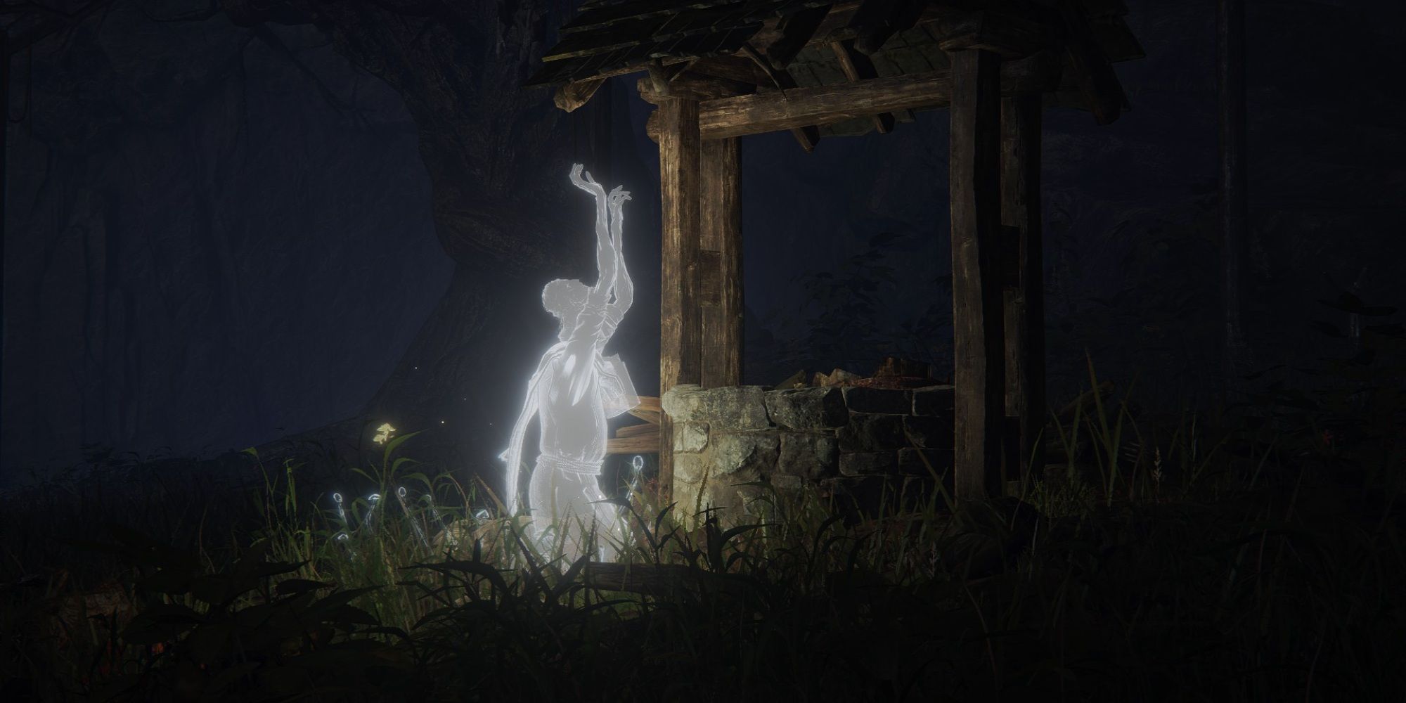 Elden Ring screenshot showing the albinauric ghost.