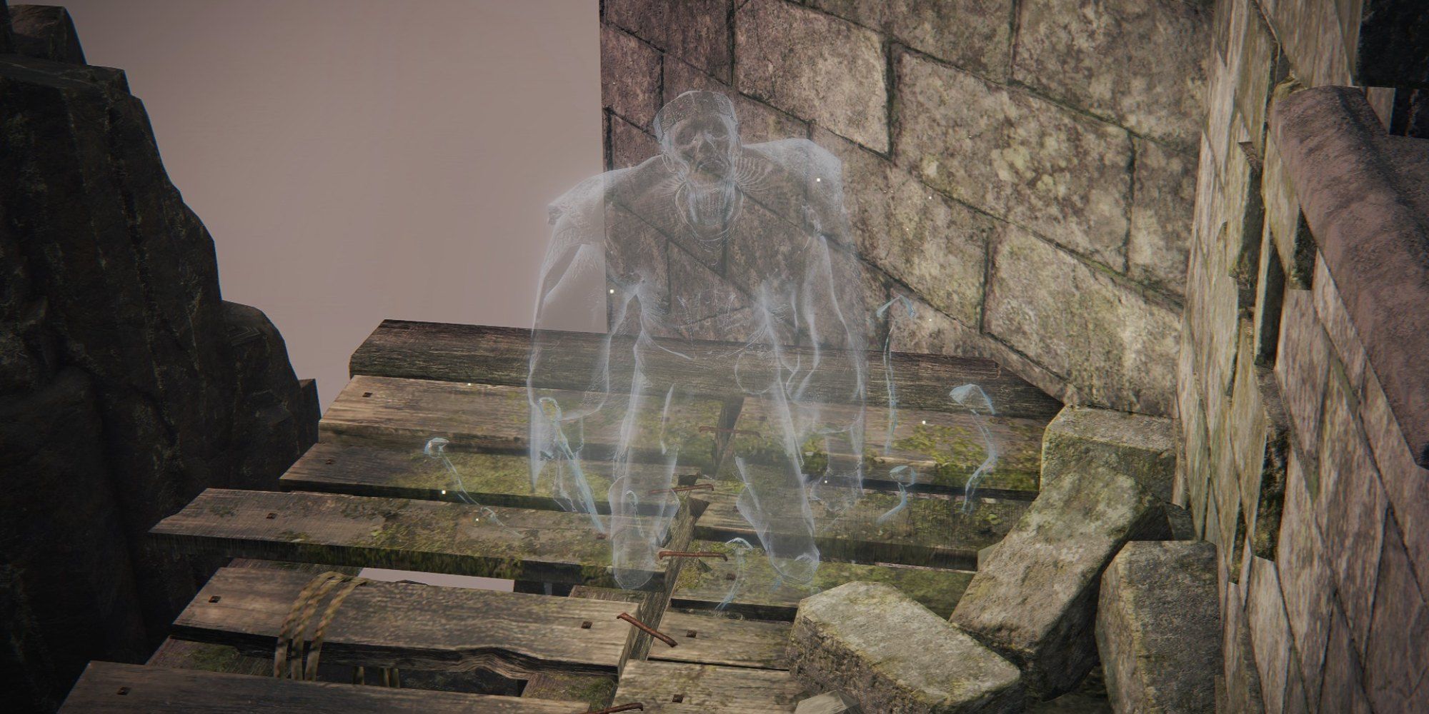 Elden Ring screenshot showing ghost at Fort Laiedd