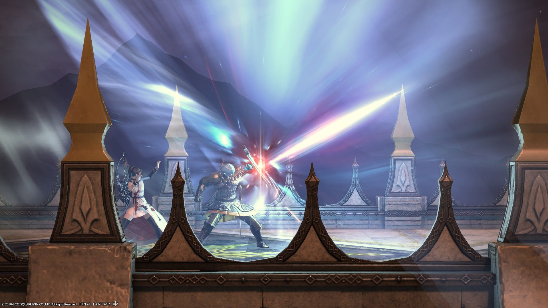 final fantasy 14, haurchefant taking the hit for the warrior of light