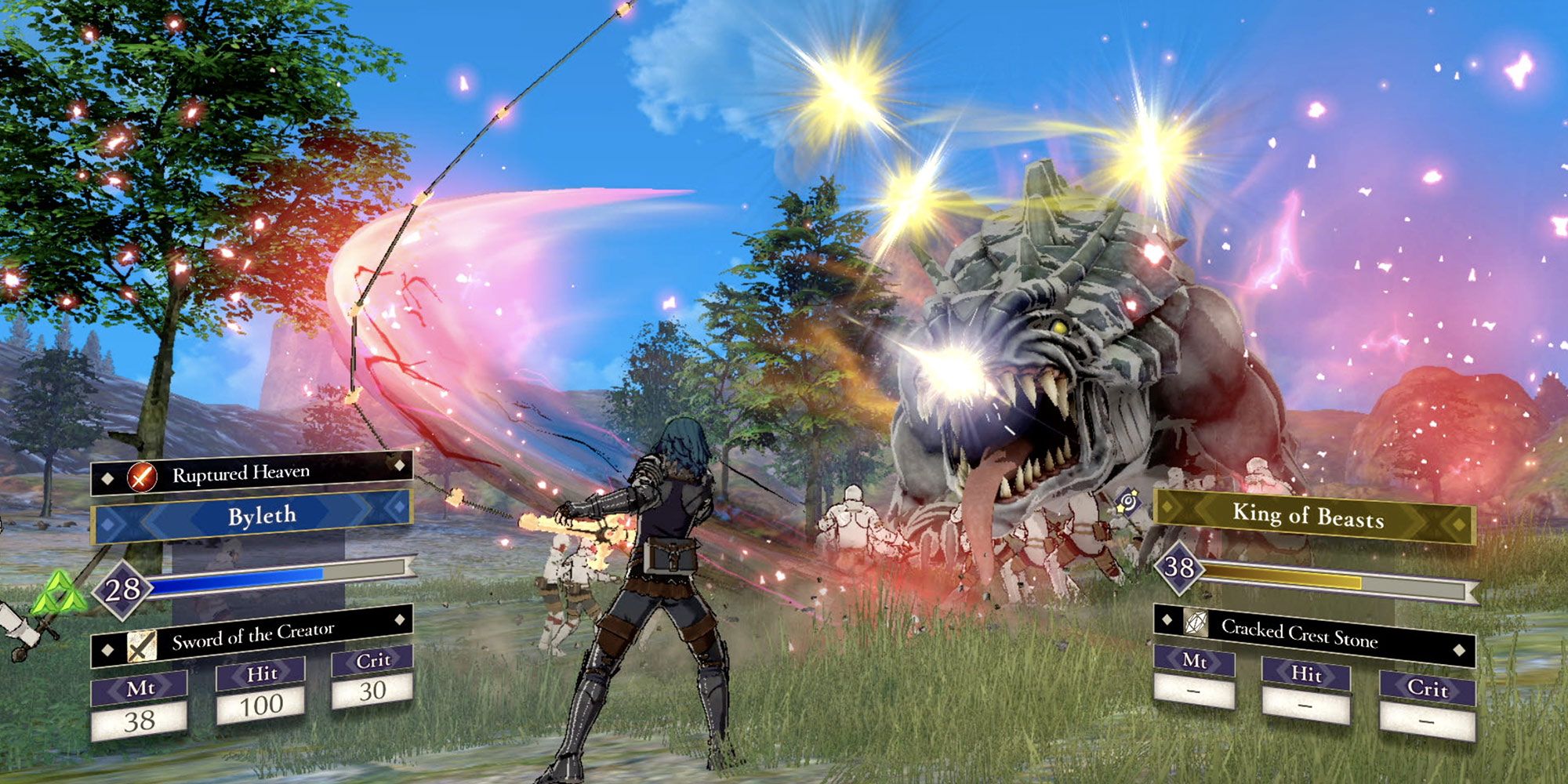 A screenshot showing gameplay in Fire Emblem: Three Houses