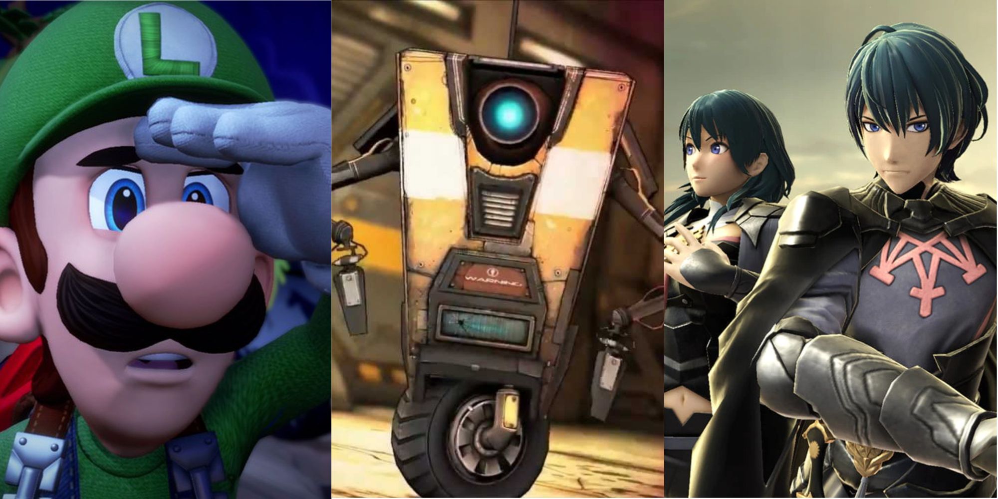 Characters Who Wouldn't Reach For The Check Featured - Luigi, Claptrap, Byleth