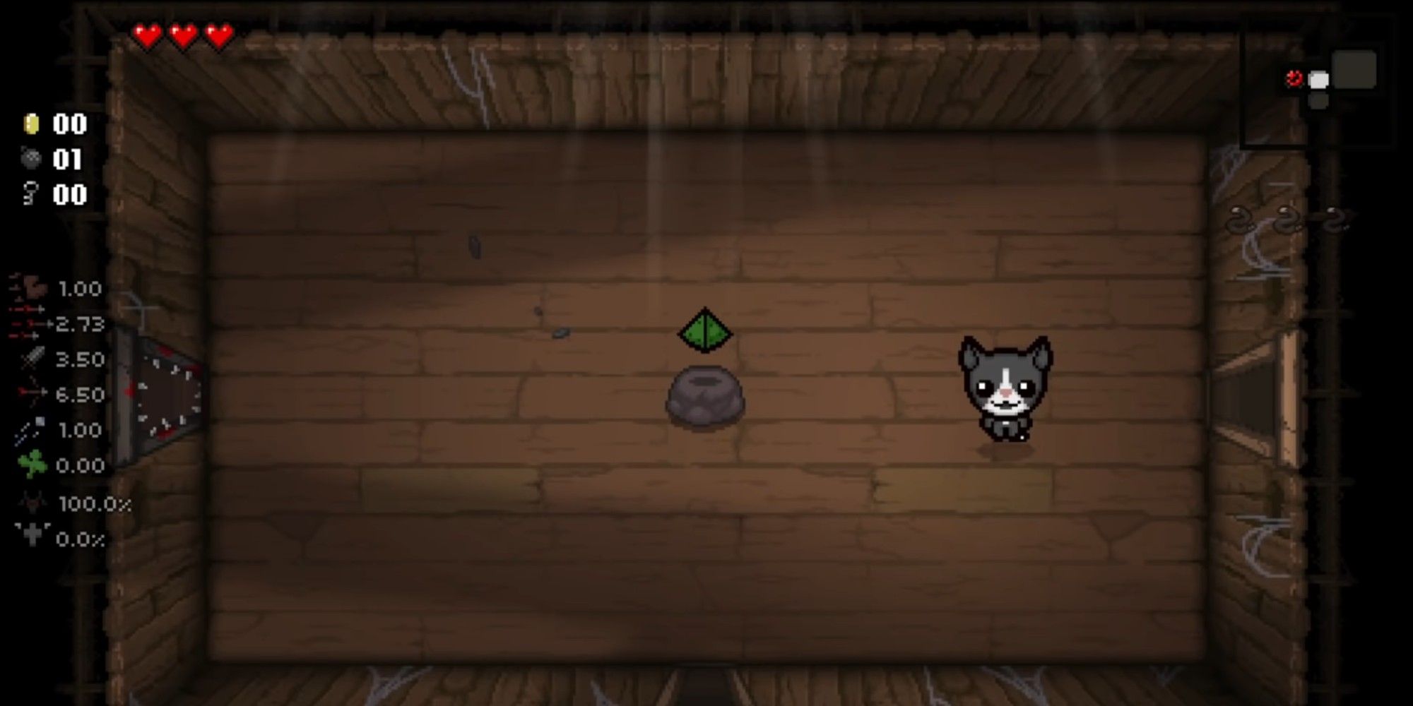 The Binding of Isaac Guppy Transformation with d4 on item pedestal