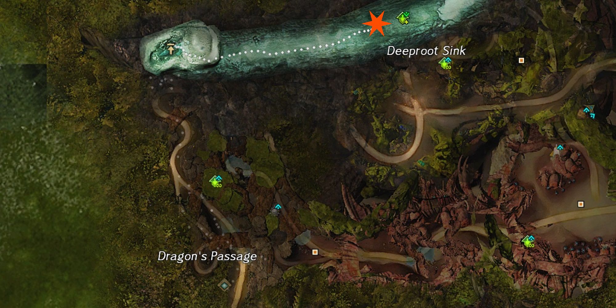 location of tangled depths shard on map