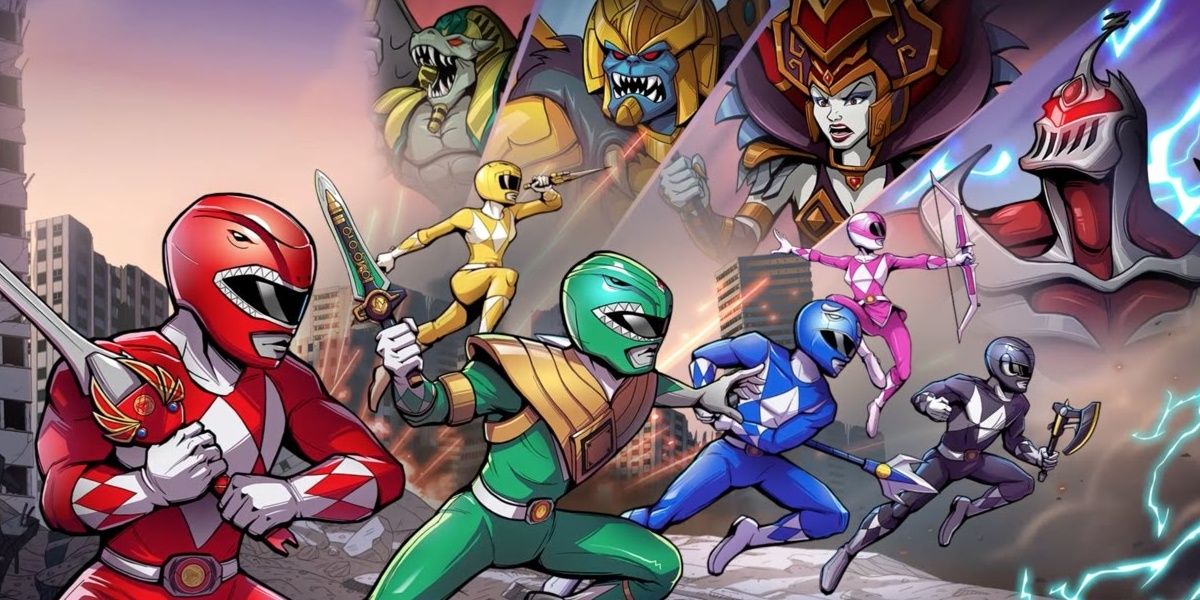 The Power Rangers leap into action.