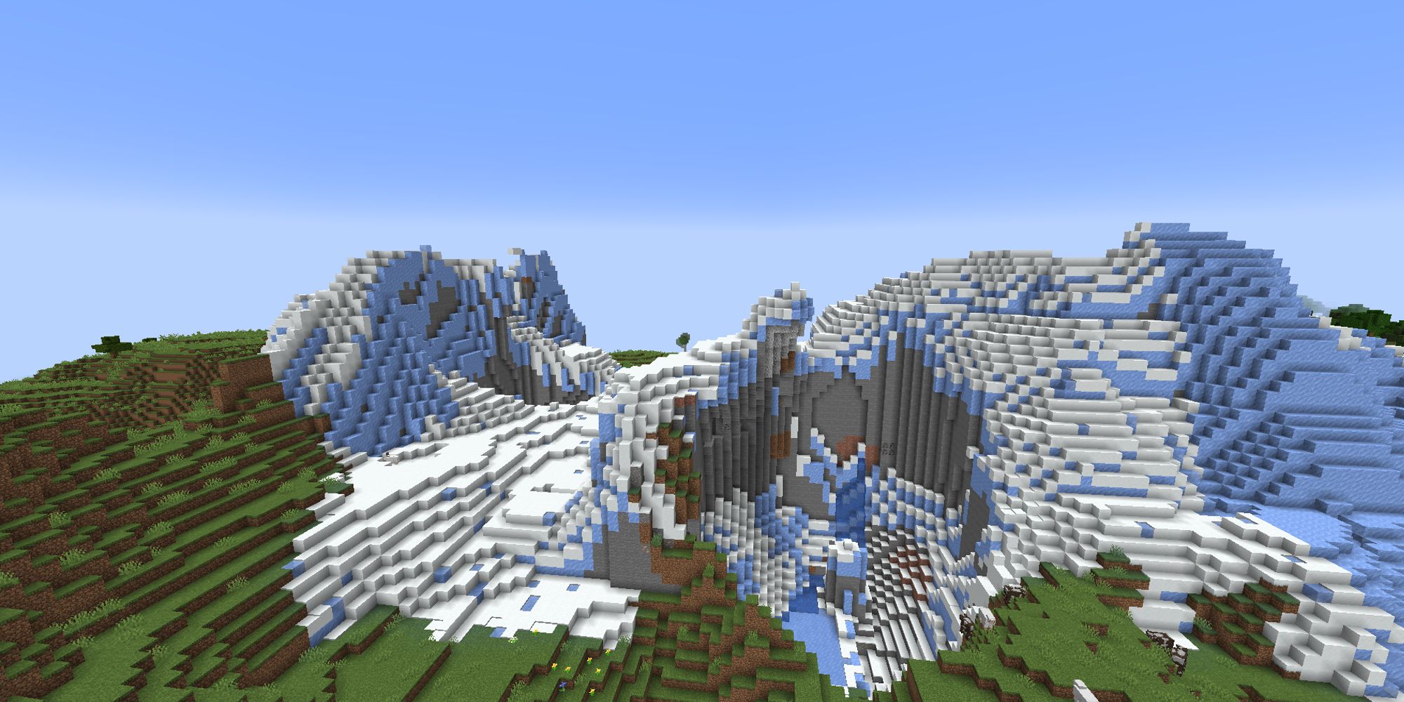 snowy slopes biome from above